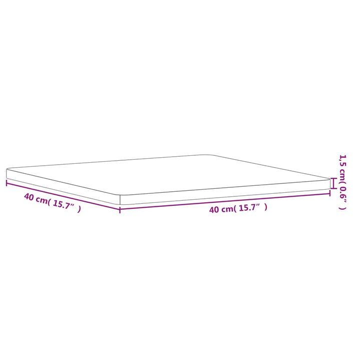 Dessus de table 40x40x1,5 cm carré bois massif de hêtre - Photo n°7