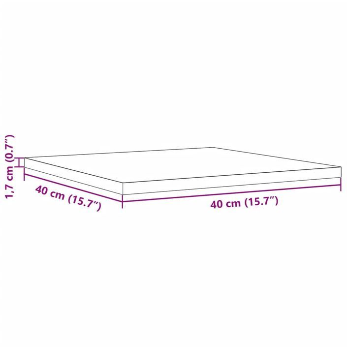 Dessus de table 40x40x1,7 cm carré bois de pin massif - Photo n°9