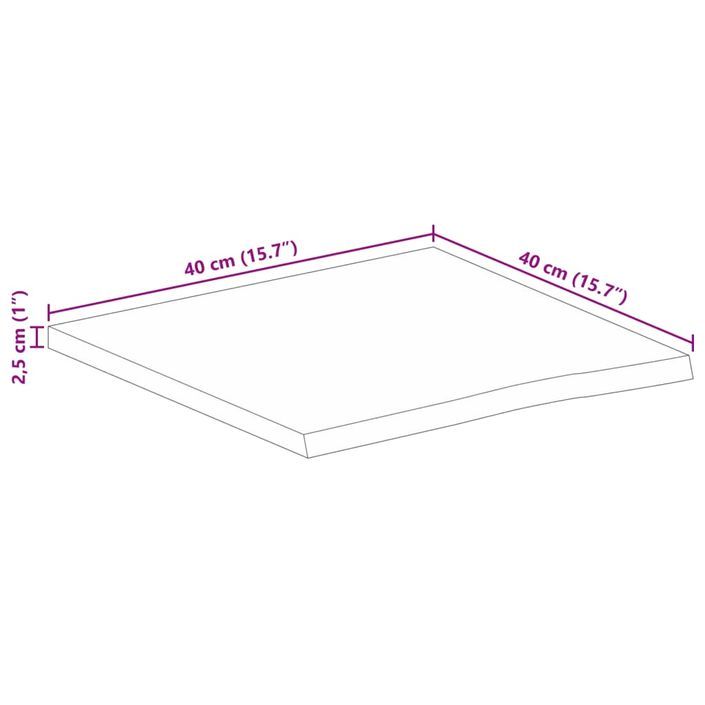 Dessus de table 40x40x2,5 cm bord vivant bois massif manguier - Photo n°9