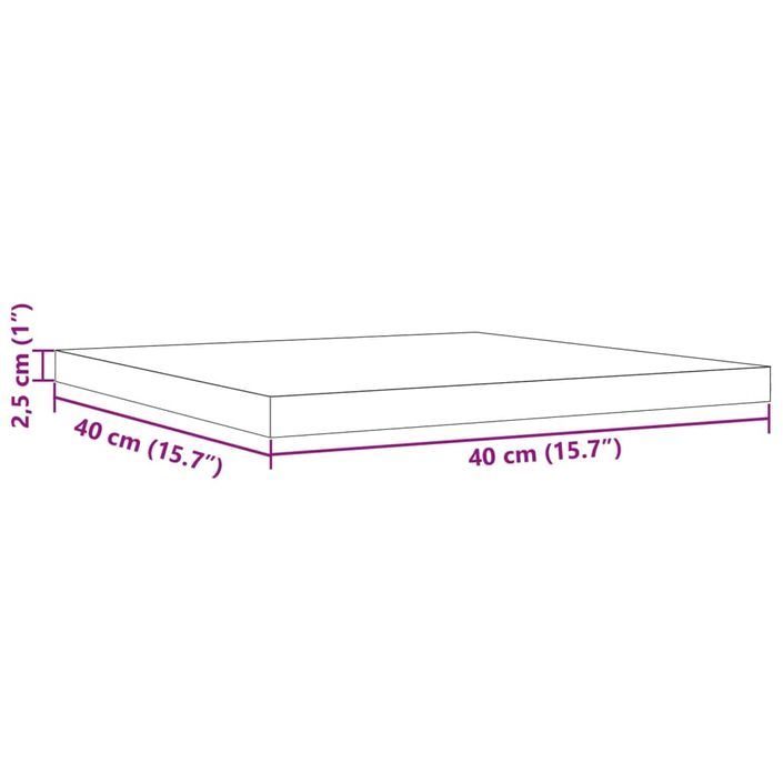 Dessus de table 40x40x2,5 cm carré bois de pin massif - Photo n°9