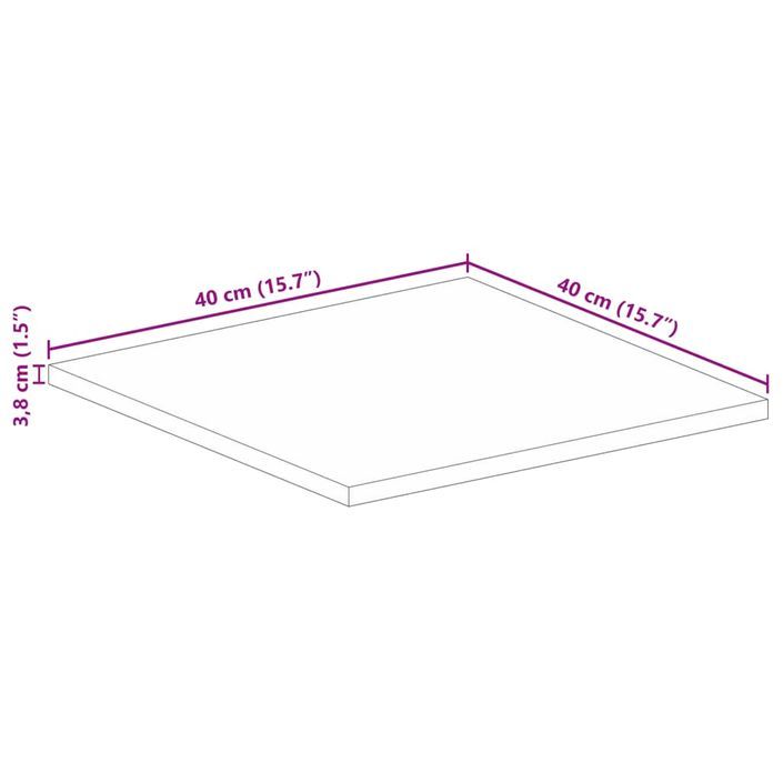 Dessus de table 40x40x3,8 cm carré bois massif d'acacia - Photo n°9