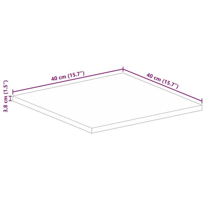 Dessus de table 40x40x3,8 cm carré bois massif de récupération - Photo n°9