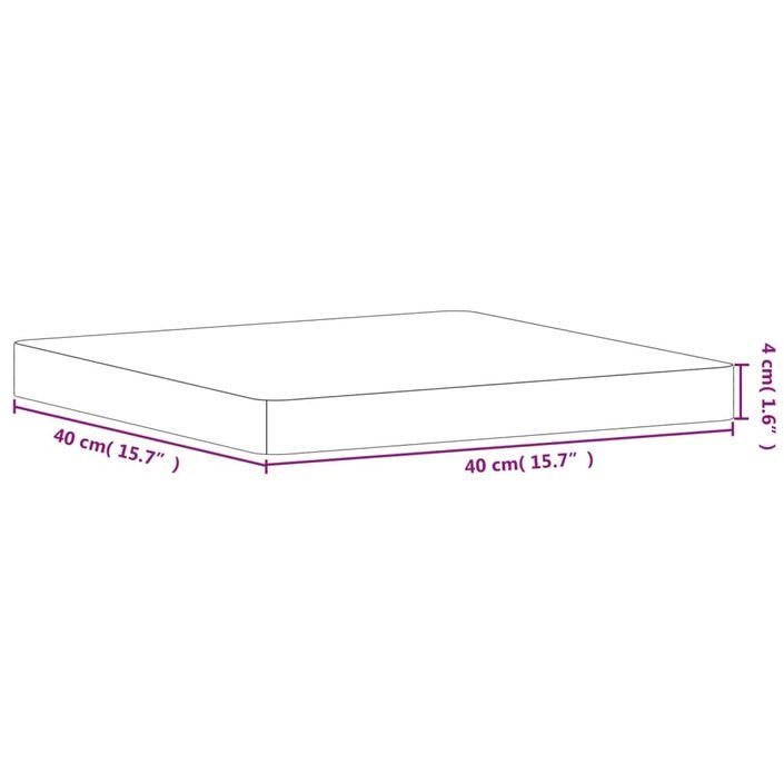 Dessus de table 40x40x4 cm carré bois massif de hêtre - Photo n°7