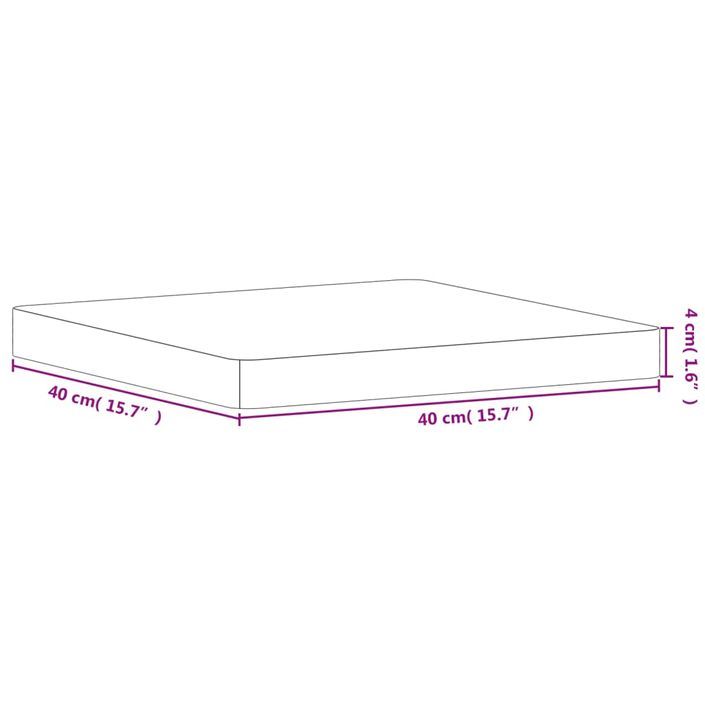 Dessus de table 40x40x4 cm carré bois massif de hêtre - Photo n°7