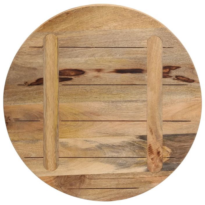 Dessus de table Ø 50x1,5 cm rond bois massif de manguier brut - Photo n°5