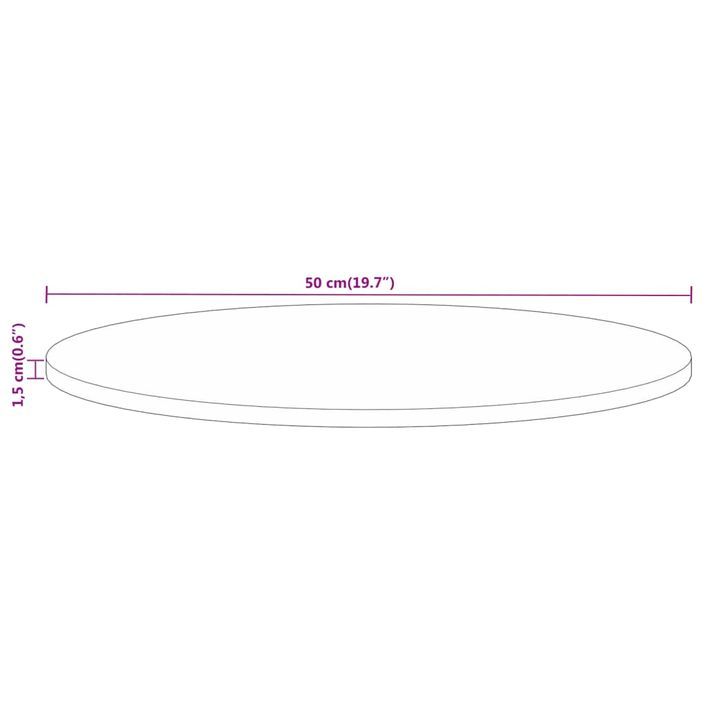 Dessus de table Ø 50x1,5 cm rond bois massif de manguier brut - Photo n°8