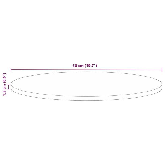 Dessus de table Ø 50x1,5 cm rond bois massif de récupération - Photo n°9