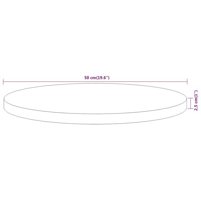 Dessus de table Ø50x2,5 cm rond bois massif d'acacia - Photo n°8