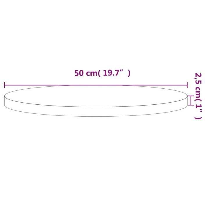 Dessus de table Ø50x2,5 cm rond bois massif de hêtre - Photo n°4