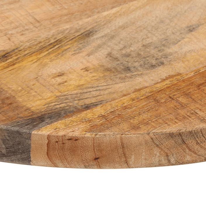 Dessus de table Ø 50x2,5 cm rond bois massif de manguier brut - Photo n°6