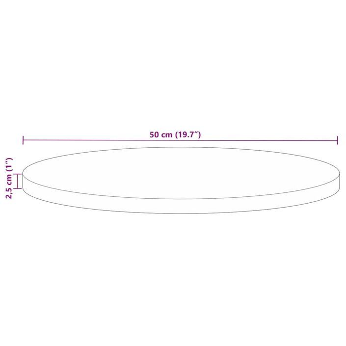 Dessus de table Ø 50x2,5 cm rond bois massif de récupération - Photo n°9