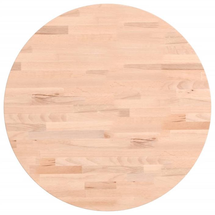 Dessus de table Ø50x4 cm rond bois massif de hêtre - Photo n°1