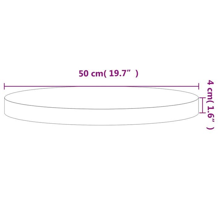 Dessus de table Ø50x4 cm rond bois massif de hêtre - Photo n°4