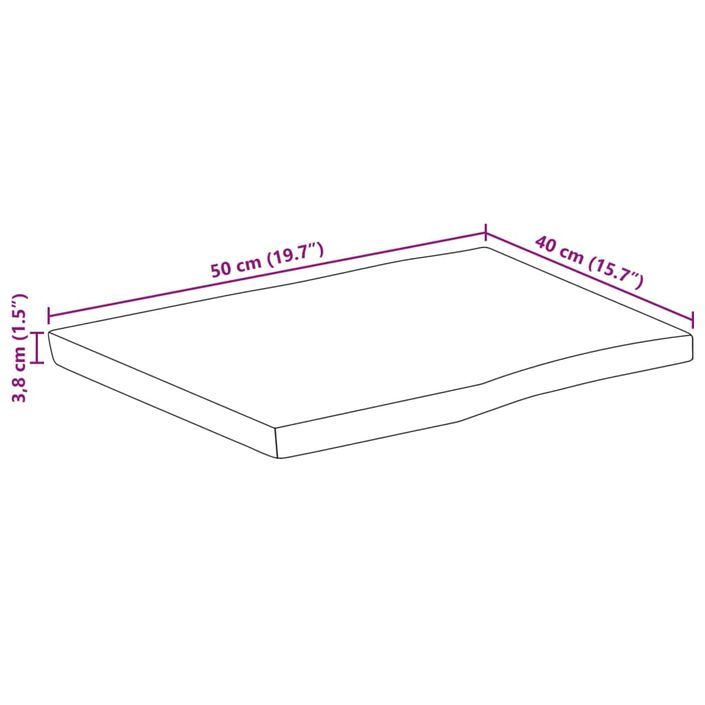 Dessus de table 50x40x3,8 cm bord vivant bois massif manguier - Photo n°9