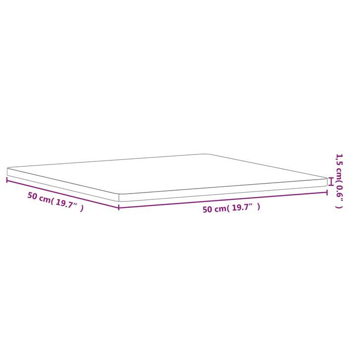 Dessus de table 50x50x1,5 cm carré bois massif de hêtre - Photo n°7