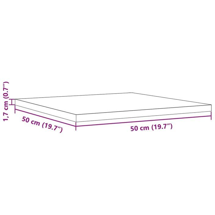 Dessus de table 50x50x1,7 cm carré bois de pin massif - Photo n°9