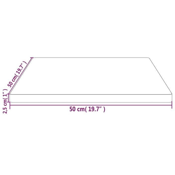 Dessus de table 50x50x2,5 cm bois de pin massif - Photo n°7