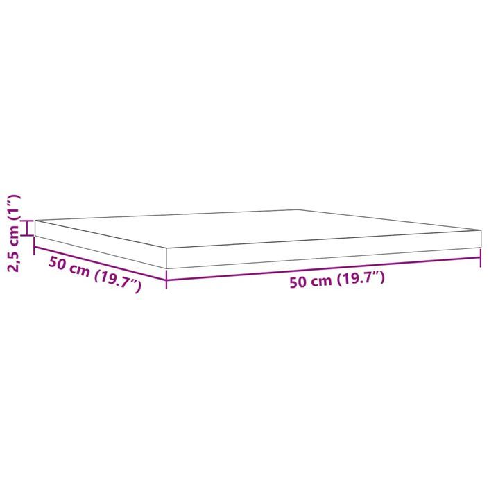 Dessus de table 50x50x2,5 cm carré bois de pin massif - Photo n°9