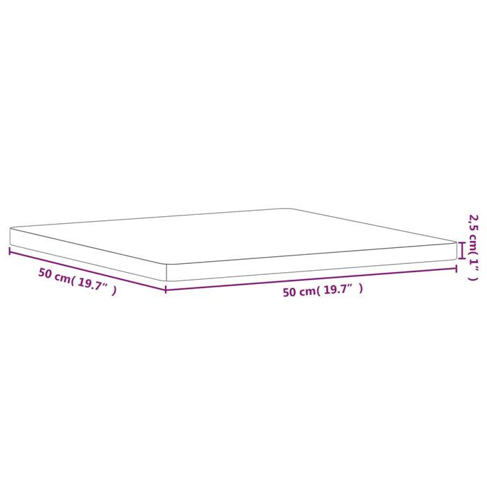 Dessus de table 50x50x2,5 cm carré bois massif de hêtre - Photo n°7