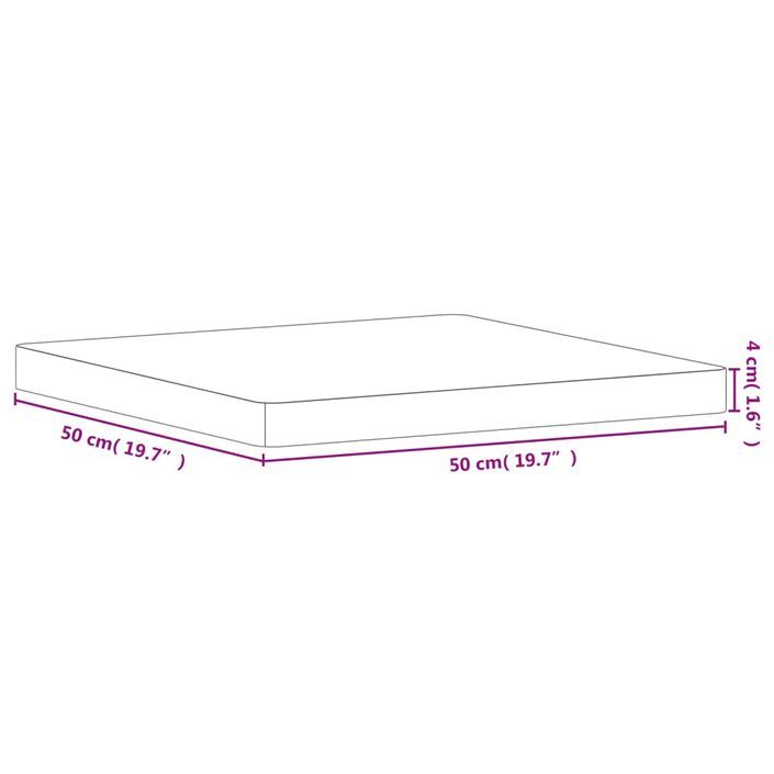 Dessus de table 50x50x4 cm carré bois massif de hêtre - Photo n°7