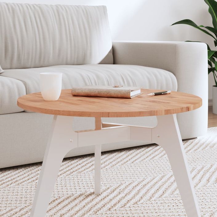 Dessus de table Ø60x1,5 cm rond bois massif de hêtre - Photo n°2