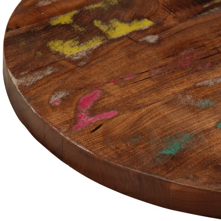 Dessus de table Ø 60x1,5 cm rond bois massif de récupération - Photo n°6