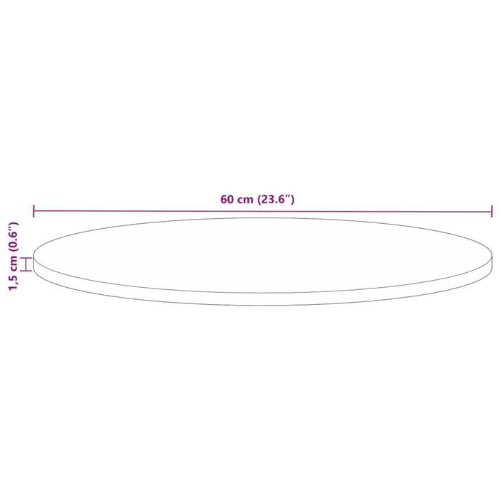 Dessus de table Ø 60x1,5 cm rond bois massif de récupération - Photo n°9