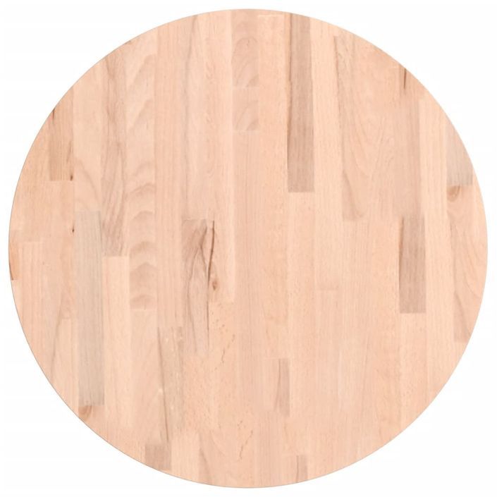 Dessus de table Ø60x2,5 cm rond bois massif de hêtre - Photo n°1