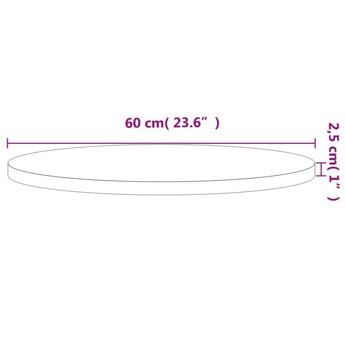 Dessus de table Ø60x2,5 cm rond bois massif de hêtre - Photo n°4