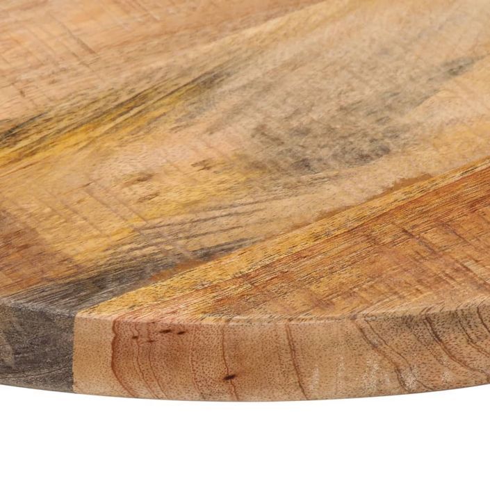 Dessus de table Ø 60x2,5 cm rond bois massif de manguier brut - Photo n°6