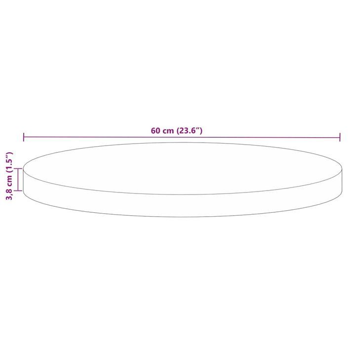 Dessus de table Ø 60x3,8 cm rond bois massif de récupération - Photo n°8