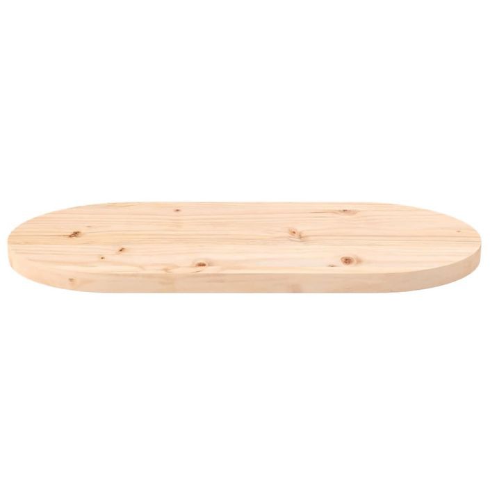 Dessus de table 60x30x2,5 cm bois de pin massif ovale - Photo n°3