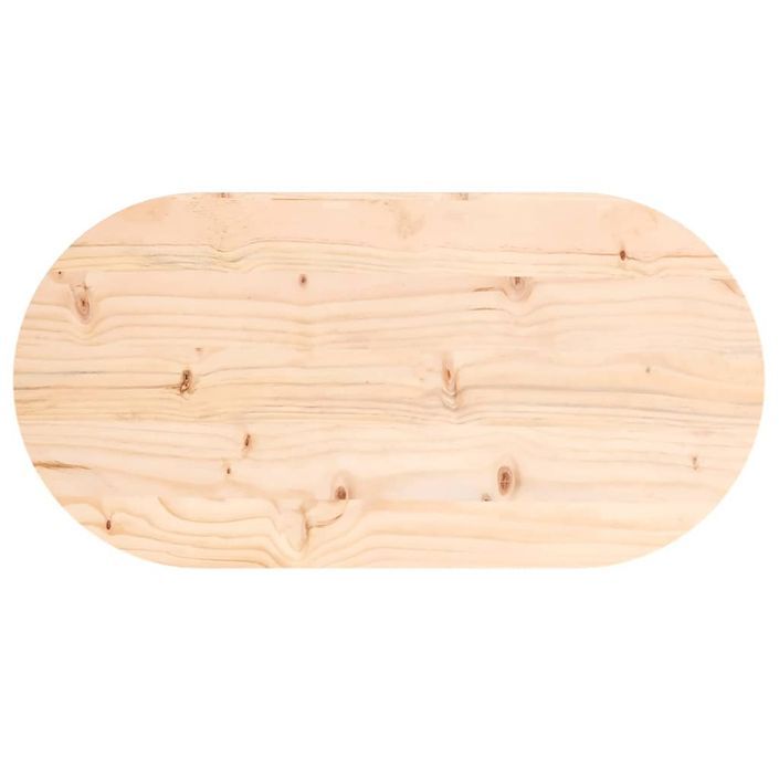 Dessus de table 60x30x2,5 cm bois de pin massif ovale - Photo n°4