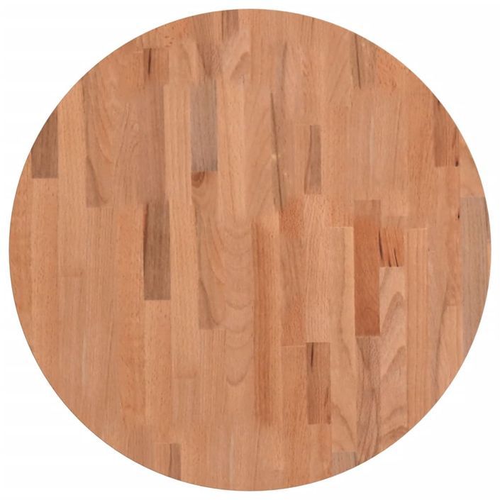 Dessus de table Ø60x4 cm rond bois massif de hêtre - Photo n°1