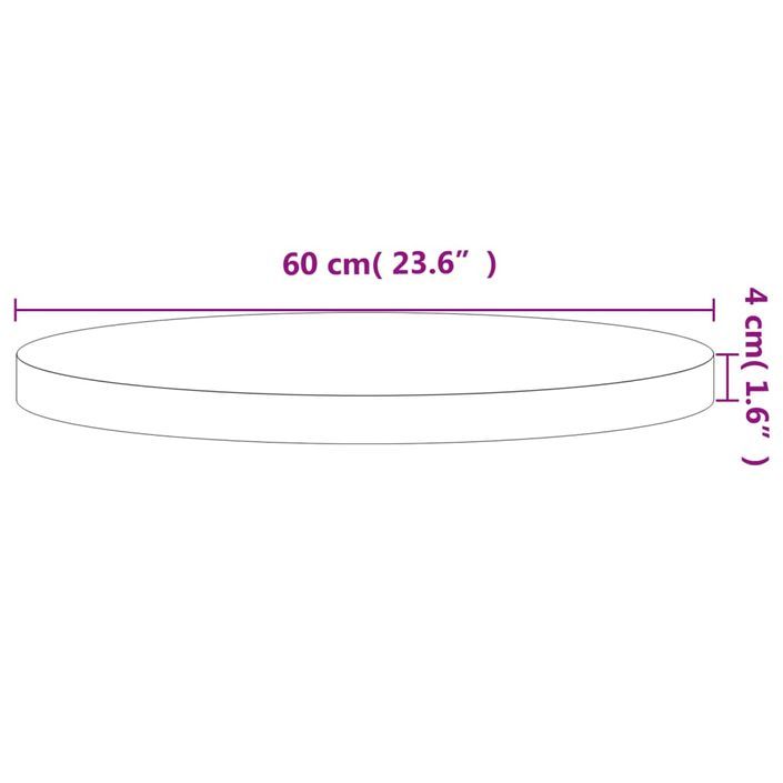 Dessus de table Ø60x4 cm rond bois massif de hêtre - Photo n°4