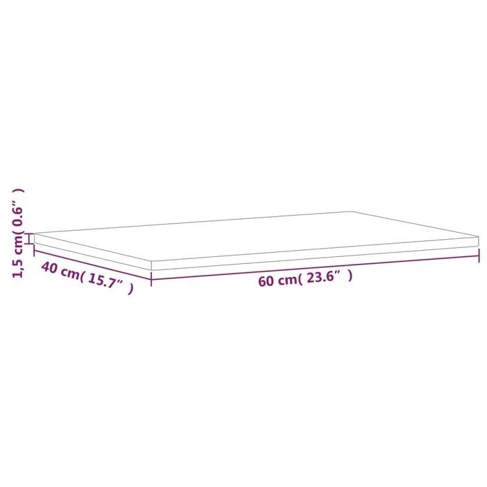 Dessus de table 60x40x1,5 cm rectangulaire bois massif de hêtre - Photo n°7