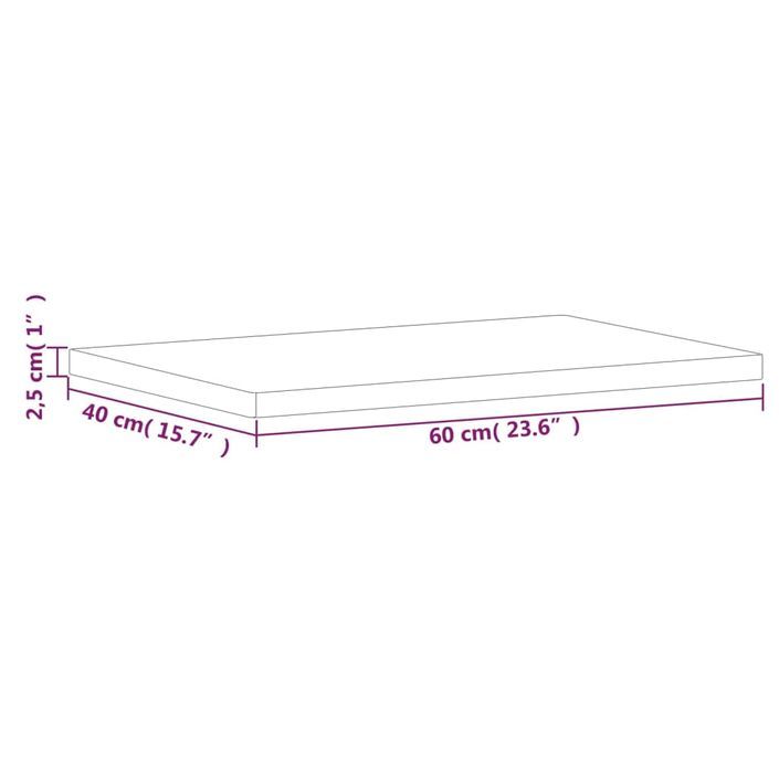 Dessus de table 60x40x2,5 cm rectangulaire bois massif de hêtre - Photo n°7