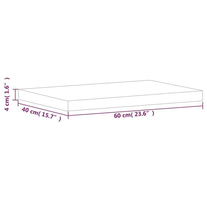 Dessus de table 60x40x4 cm rectangulaire bois massif de hêtre - Photo n°7