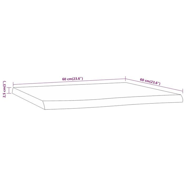 Dessus de table 60x60x2,5 cm carré bois massif acacia - Photo n°9