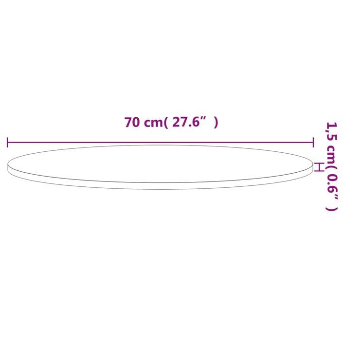 Dessus de table Ø70x1,5 cm rond bois massif de hêtre - Photo n°4