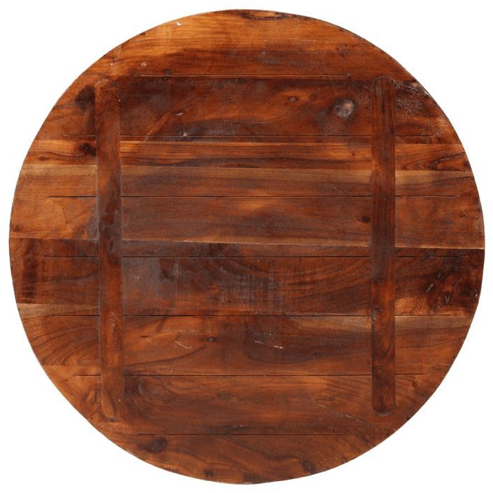 Dessus de table Ø 70x1,5 cm rond bois massif de récupération - Photo n°5