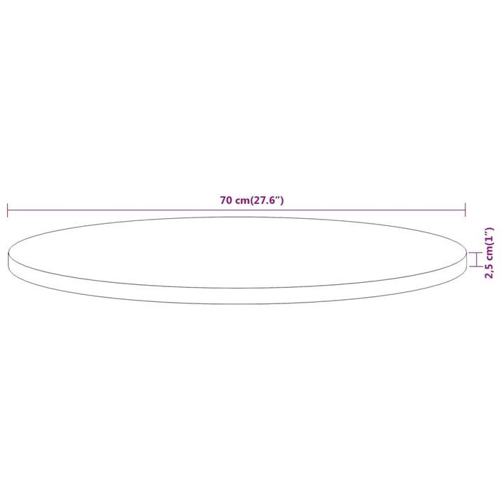 Dessus de table Ø70x2,5 cm rond bois massif d'acacia - Photo n°8