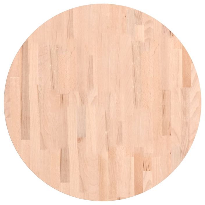 Dessus de table Ø70x2,5 cm rond bois massif de hêtre - Photo n°1