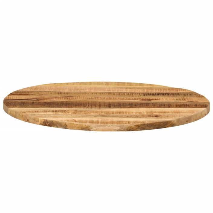 Dessus de table Ø 70x2,5 cm rond bois massif de manguier brut - Photo n°3