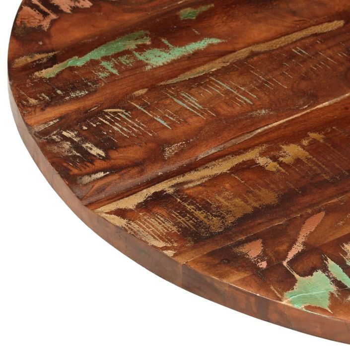 Dessus de table Ø 70x2,5 cm rond bois massif de récupération - Photo n°6