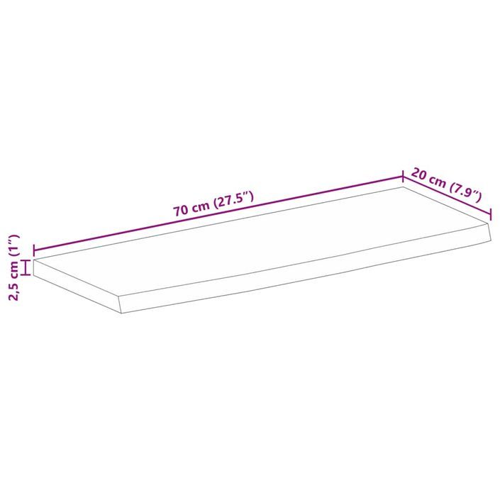 Dessus de table 70x20x2,5 cm bord vivant bois massif manguier - Photo n°9