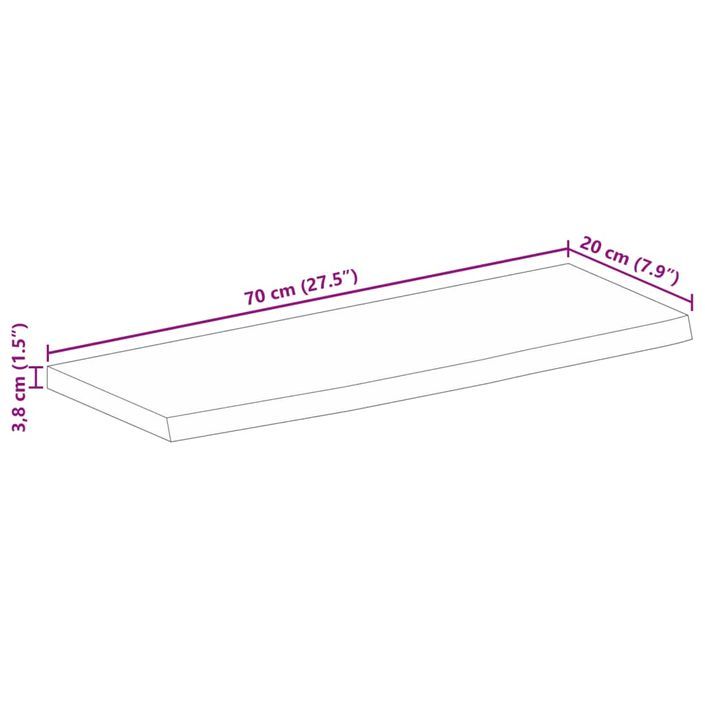 Dessus de table 70x20x3,8 cm bord vivant bois massif manguier - Photo n°9