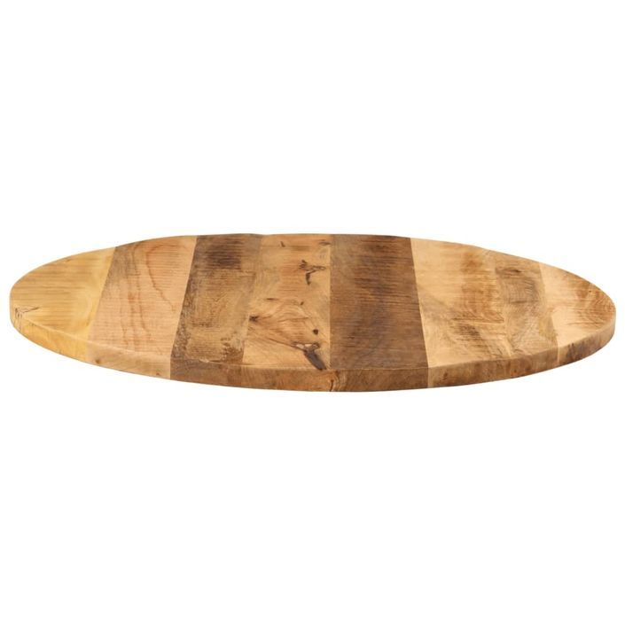 Dessus de table Ø 70x3,8 cm rond bois massif de manguier brut - Photo n°4