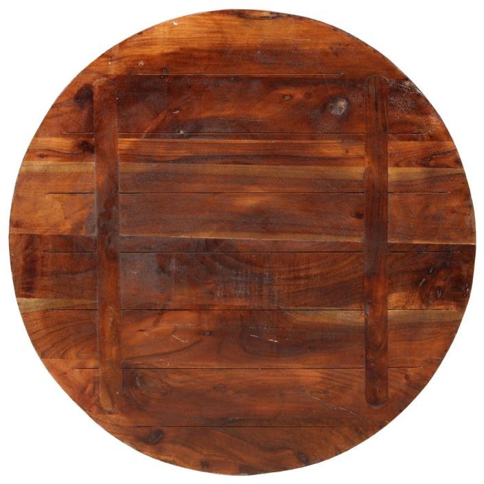 Dessus de table Ø 70x3,8 cm rond bois massif de récupération - Photo n°5