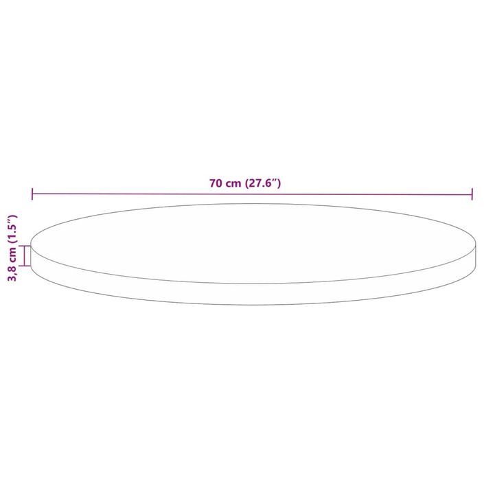 Dessus de table Ø 70x3,8 cm rond bois massif de récupération - Photo n°9